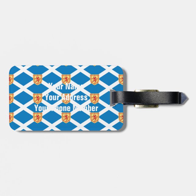 Scotland Royal Arms Flag Pattern Luggage Tag (Back Horizontal)