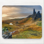 Scotland Scenic Rolling Hills Landscape Mouse Pad<br><div class="desc">Photograph of a picturesque landscape in Scotland. Colourful rolling hills,  large rocky stones and mountains with a brightly lit sky.</div>