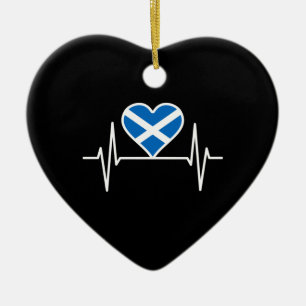 Scotland - Scotland Flag Heartbeat Ceramic Tree Decoration