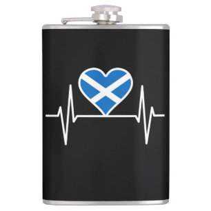 Scotland - Scotland Flag Heartbeat Hip Flask