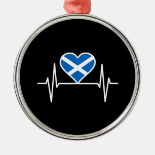 Scotland - Scotland Flag Heartbeat Metal Tree Decoration