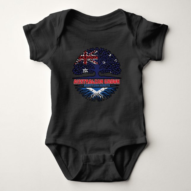 Scotland Scottish Australian Australia Tree Roots Baby Bodysuit (Front)