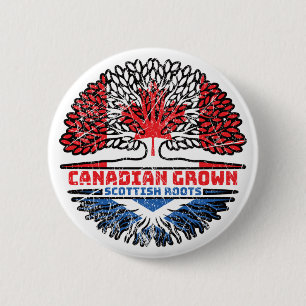 Scotland Scottish Canadian Canada Tree Roots Flag 6 Cm Round Badge