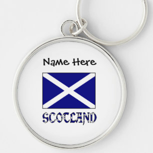Scotland Scottish Flag Black Personalisation Key Ring