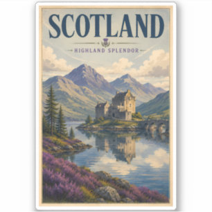 Scotland Scottish Highland Illustration Travel Art