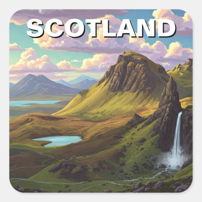 Scotland Scottish Highlands Travel Square Sticker (Front)
