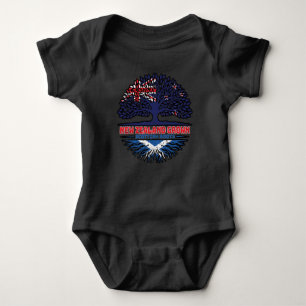Scotland Scottish New Zealander New Zealand Tree Baby Bodysuit