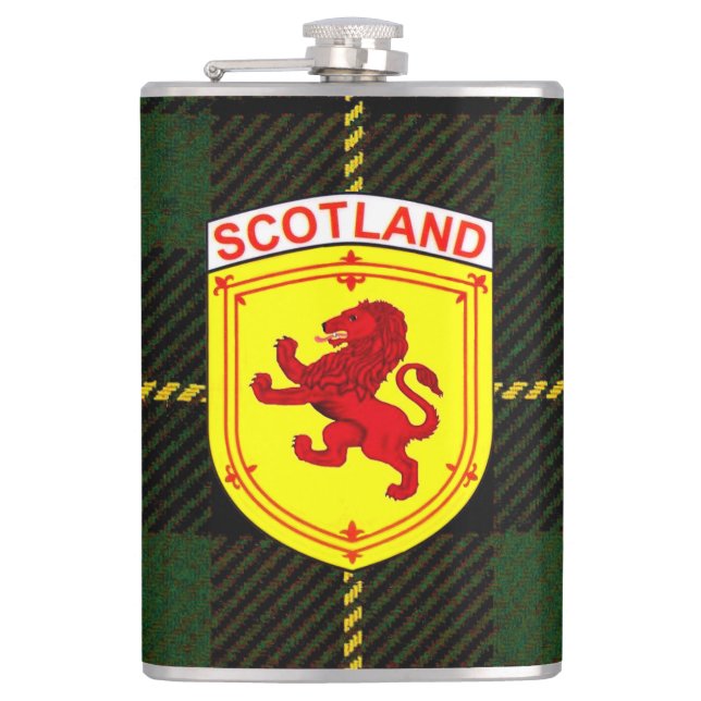 Scotland Scottish Rampant lion, badge/crest Hip Flask (Front)