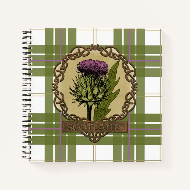Scotland Scottish Thistle Celtic Knots Notebook (Front)