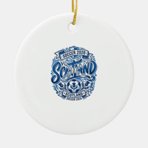 Scotland Soccer 2026 Soccer Bold Country Typograph Ceramic Tree Decoration