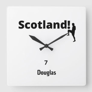 Scotland Soccer, customisable Square Wall Clock