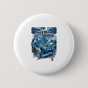 Scotland Soccer Spirit Skeleton Striker Nations Pr 6 Cm Round Badge