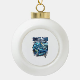 Scotland Soccer Spirit Skeleton Striker Nations Pr Ceramic Ball Christmas Ornament