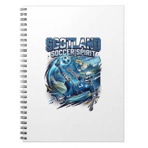 Scotland Soccer Spirit Skeleton Striker Nations Pr Notebook