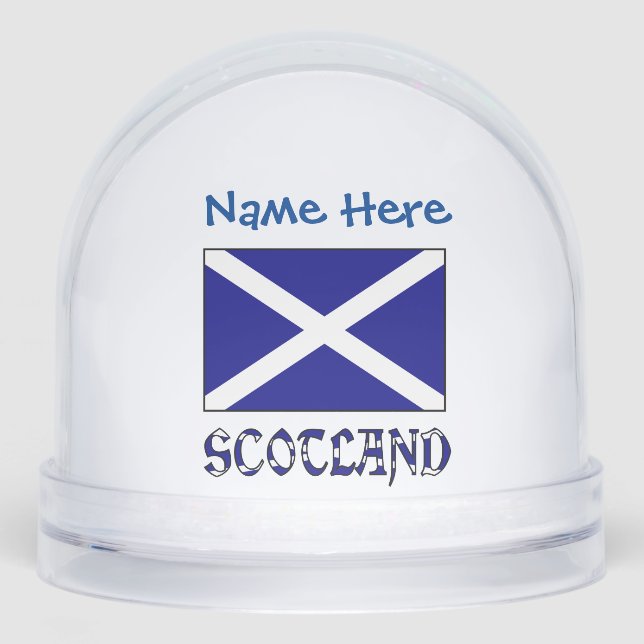 Scotland St. Andrew's Cross Flag Blue Personalised Snowglobe (Front)