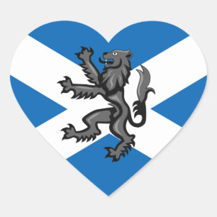 Scotland Sticker, Heart, Patriotic Scottish Flag Heart Sticker