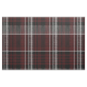 Scotland Tartan Burgundy Grey Celtic Plaid Fabric