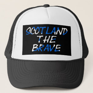 Scotland The Brave on Scottish Flag Trucker Hat cn