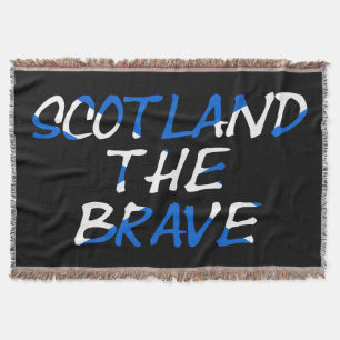 Scotland The Brave overlaid on Scottish Flag tbcn Throw Blanket