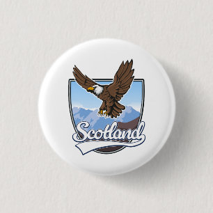 Scotland travel logo 3 cm round badge