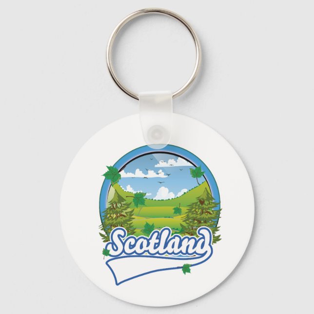 Scotland Travel logo Key Ring (Front)
