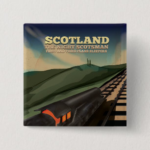 Scotland Travel Poster 15 Cm Square Badge