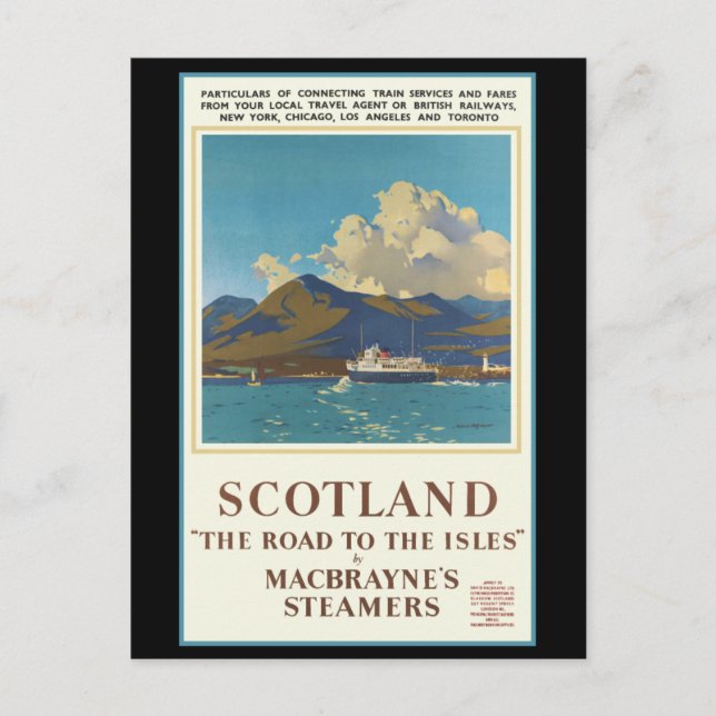 Scotland Travel Poster Postcard (Front)