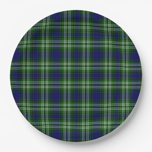 Scotland Tweedside District Tartan Paper Plate (Front)