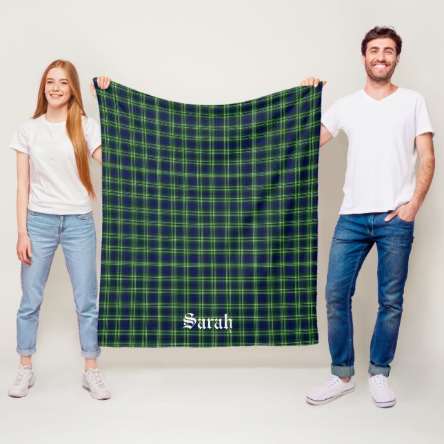 Scotland Tweedside District Tartan Personalised Fleece Blanket (In Situ)
