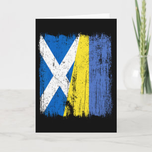Scotland Ukraine Half Flag Scottish Ukrainian Heri Card