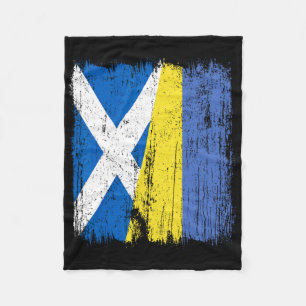 Scotland Ukraine Half Flag Scottish Ukrainian Heri Fleece Blanket