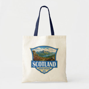 Scotland United Kingdom Illustration Retro Badge Tote Bag