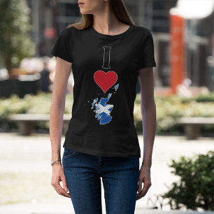 Scotland Vertical I Love Scottish Flag Map Womens T-Shirt