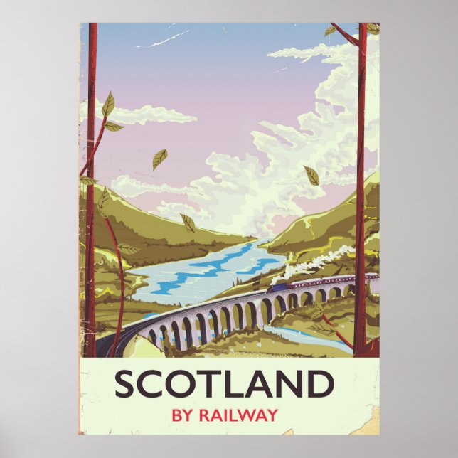 Scotland Vintage locomotive travel poster (Front)