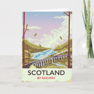 Scotland Vintage locomotive travel poster Holiday Card