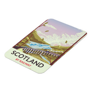 Scotland Vintage locomotive travel poster Magnet