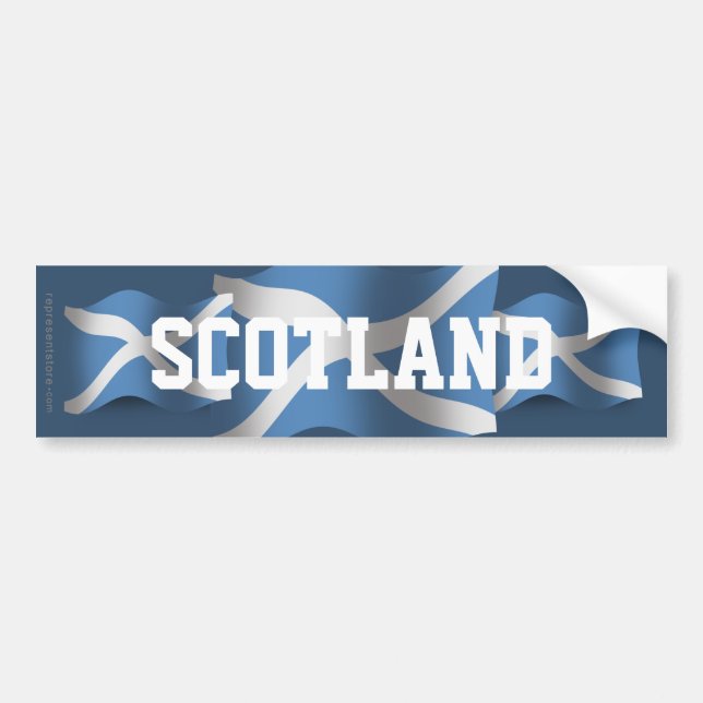 Scotland Waving Flag Bumper Sticker (Front)