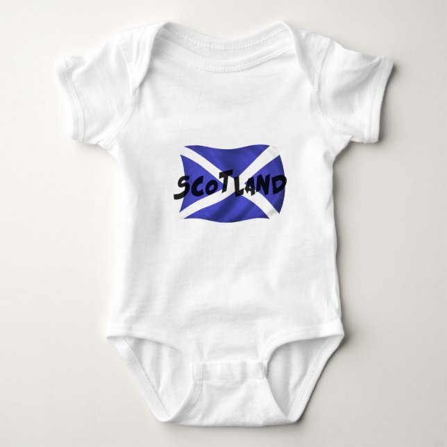 Scotland Wavy Flag Baby Bodysuit (Front)