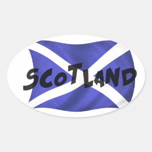 Scotland Wavy Flag Oval Sticker