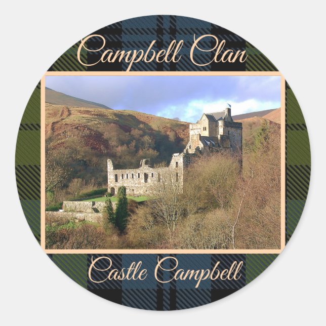Scots Campbell Clan & Castle Classic Round Sticker (Front)