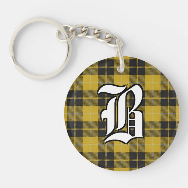 Scots Clan Barclay Tartan Plaid Key Ring (Front)