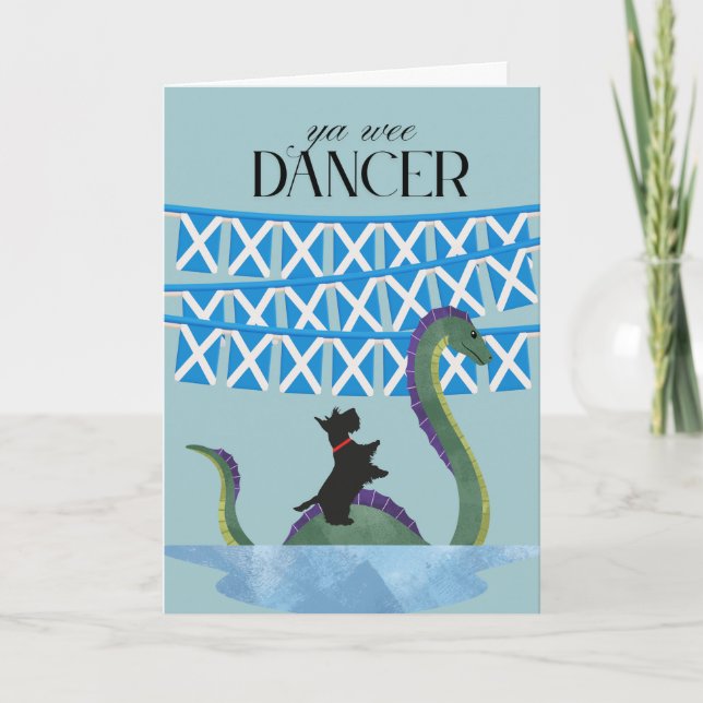 Scots Gaelic Ya Wee Dancer Scottish Terrier Card (Front)