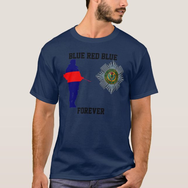 Scots Guards Blue Red Blue Forever T-Shirt (Front)