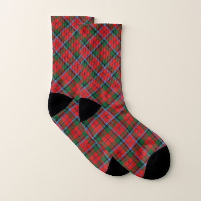 Scots Style Clan MacNaughton Tartan Plaid Socks (Pair)