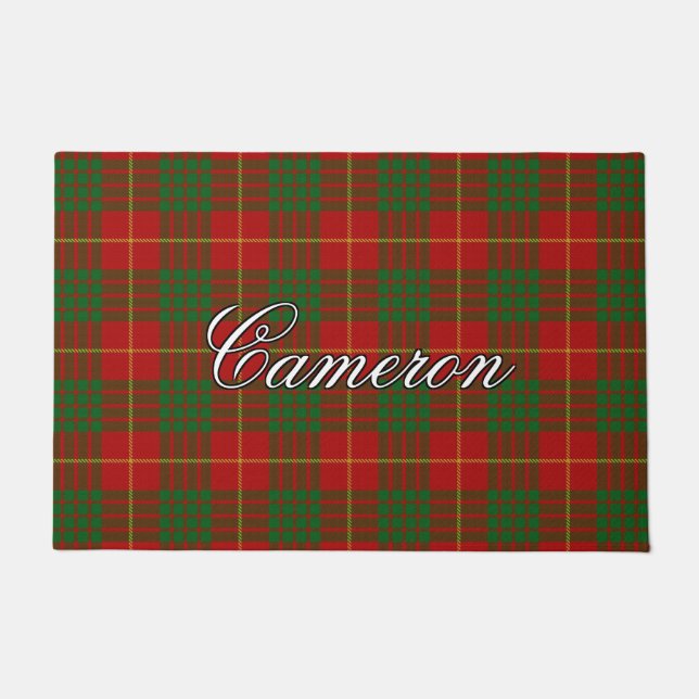 Scots Vista Clan Cameron Tartan Plaid Doormat (Front)