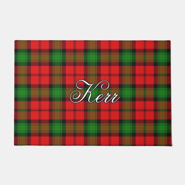 Scots Vista Clan Kerr Tartan Plaid Doormat (Front)
