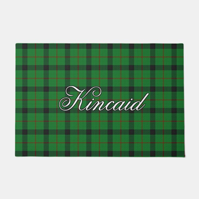 Scots Vista Clan Kincaid Tartan Plaid Doormat (Front)
