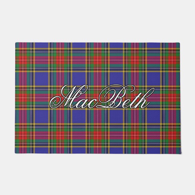 Scots Vista Clan MacBeth Tartan Plaid Doormat (Front)