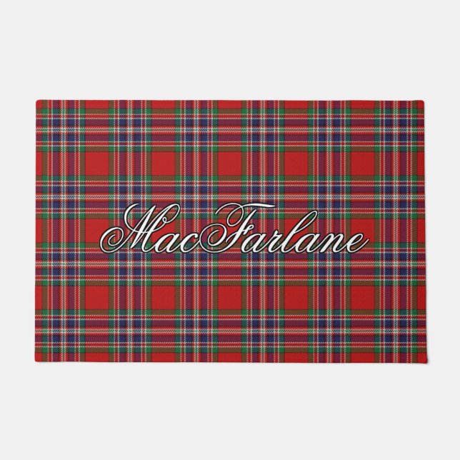 Scots Vista Clan MacFarlane Tartan Plaid Doormat (Front)