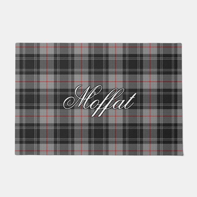 Scots Vista Clan Moffat Tartan Plaid Doormat (Front)